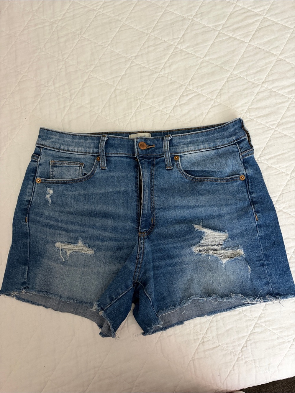 Universal Thread Medium Blue Distressed Denim Cutoff Shorts